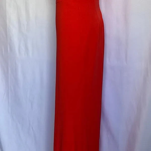 NWT‎ Jay Godfrey Red Coral lined high quality dress High front slit - Image 3
