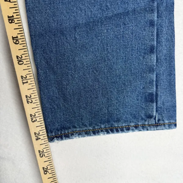 Old Navy Womens Medium Wash Straight Leg‎ 100% Cotton Jeans Size 6 Distressed - Image 6