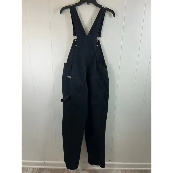 Revolve Plus Size Women's Juniors Black Baggy Straight Leg Overalls Size S - Image 5