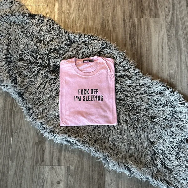 💖Nasty Gal F*^k Off Light Pink Oversized Sleep Tee - Image 5