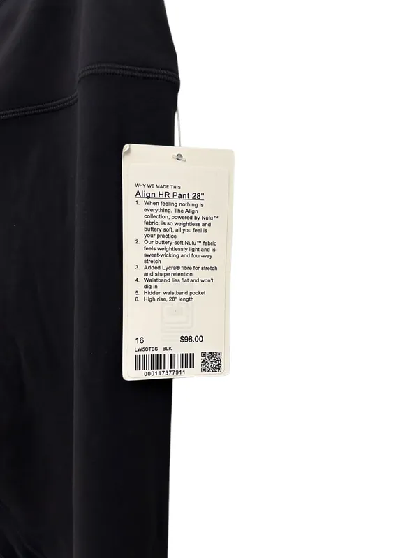 Lululemon Align High-Rise Pant/ Leggings 28" Black size 16 NWT AUTHENTIC - Image 4