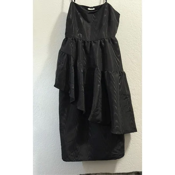 KATE SPADE NEW YORK size XXL 2x Women's Tiered Ruffle Midi Tank Dress Black NEW! - Image 2