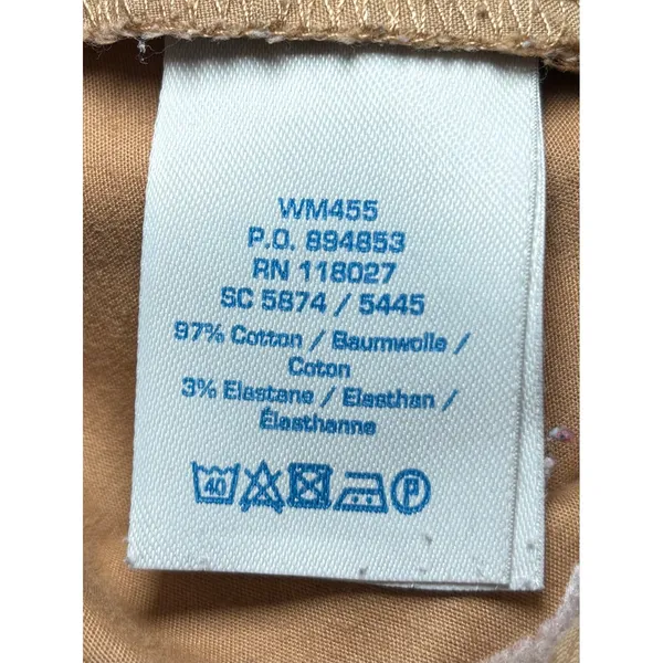 Boden Khaki Cropped‎ Capri Pants Cotton Stretch Tab Front Career 12R - Image 4
