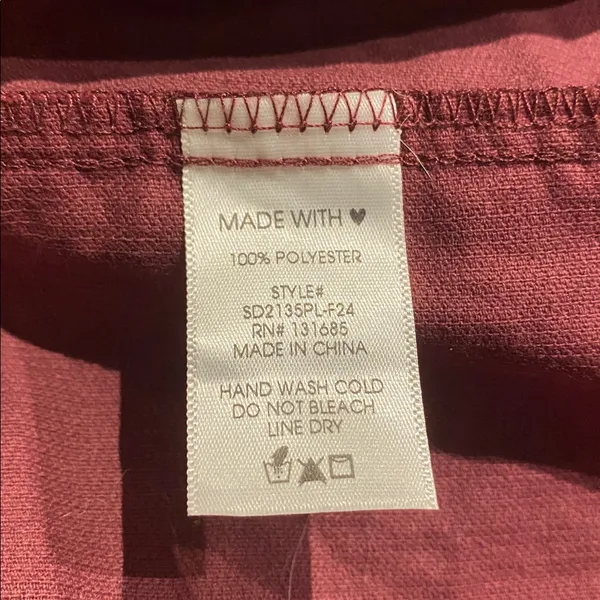 Arula Burgundy Corduroy Tiered Short Dress 1X NWT - Image 7