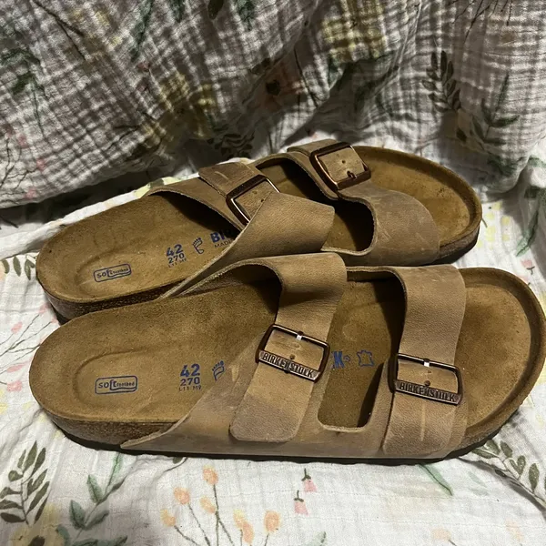 Birkenstock Arizona Tobacco Oiled Leather Sandals Soft Footbed Regular - Image 2
