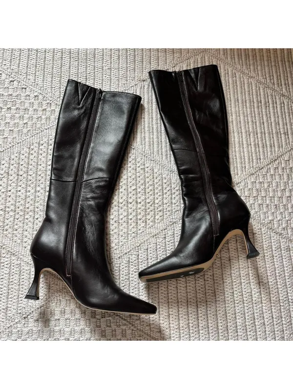 Tony Bianco Fantasy Knee High Boot in Chocolate Napa - Image 5