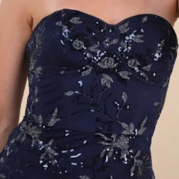 LULUS Sexy Prom Wedding Prom Cocktail Party Flirty Sparkly Homecoming Floral Min - Image 6