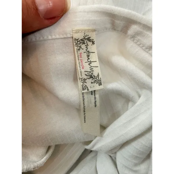 Free People Intimately‎ White Ribbed High Neck Square Neck Tank Top Small - Image 4