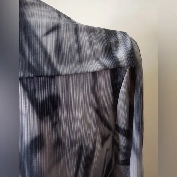 Anthropologie‎ Azel Hazel Black & Gray Abstract Print Long Sleeve Dress - Size M - Image 11