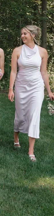 Hello Molly Lilac Dress Midi Satin Dress - Image 4