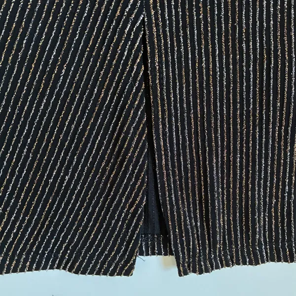 ROW-A‎ Metallic Pinstripe Faux Wrap Mini Dress Black Gold XXL Party Cocktail - Image 5