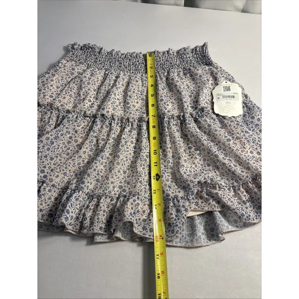 NWT Altar'd State Blue Floral Tiered Mini Skirt Size‎ Medium Cottage Fairy - Image 8