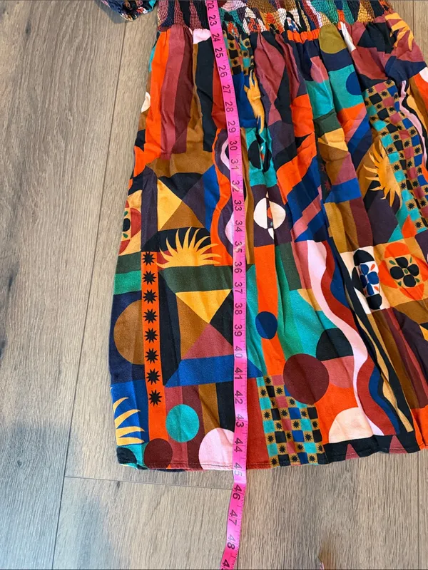 FARM Rio Tropical Smocked Dress- size Small - Image 5