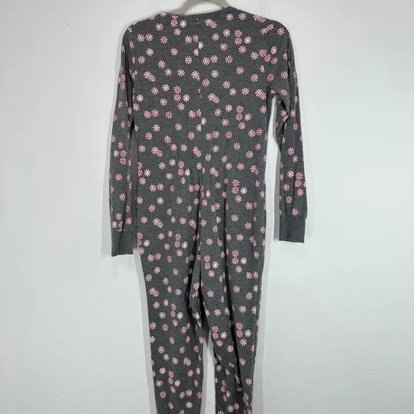 Jane and Bleeker XS Gray Peppermint Candy Print One Piece Pajama‎ Jumpsuit - Image 3
