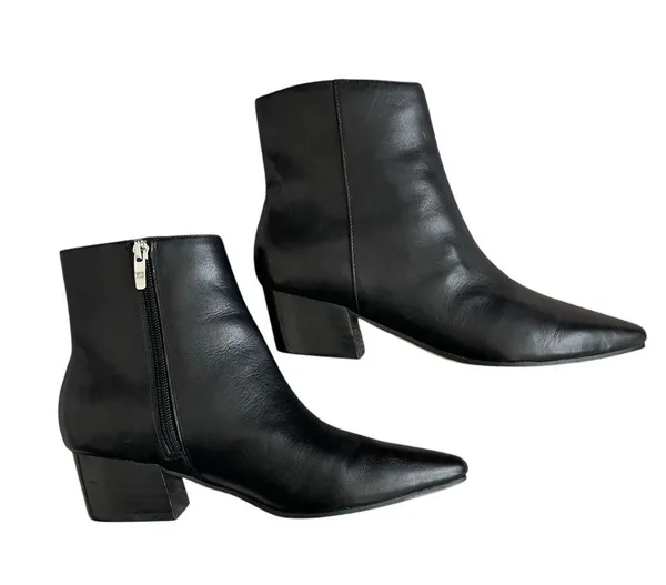 Marc Fisher Tammea Pointed Toe Leather Ankle Boots Women’s Size 7 Low Block Heel - Image 5
