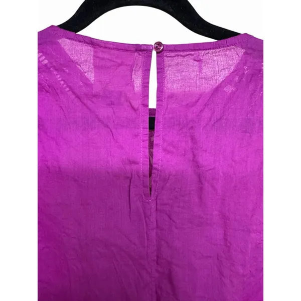 Farm Rio x Anthropologie Kelsie Peasant Blouse Magenta Purple Women's‎ Size XS - Image 4