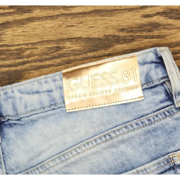 Guess 81 Womens The It Girl Distressed Skinny High Rise Jeans Light Blue 25 - Image 3