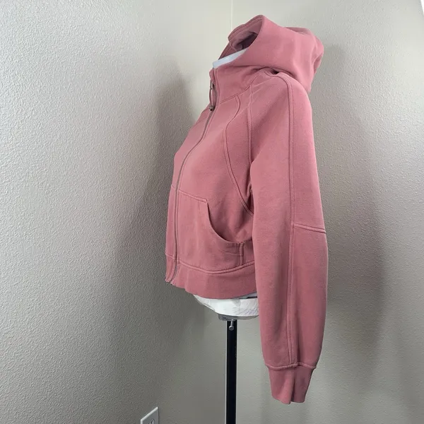 Lululemon Scuba Oversized Full Zip Hoodie Sweatshirt Brier Rose Pink Sz XS/S - Image 5