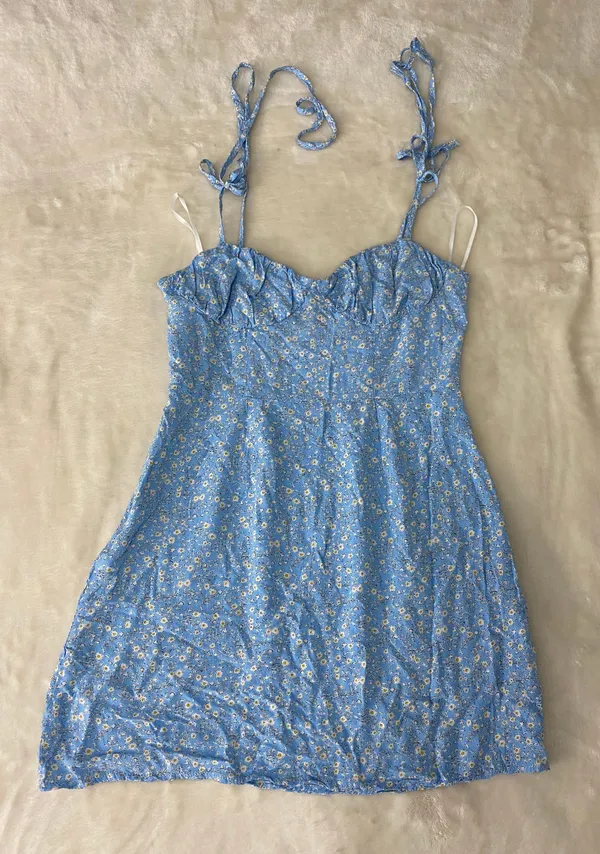 Princess Polly Baby Blue Floral Dress - Image 4