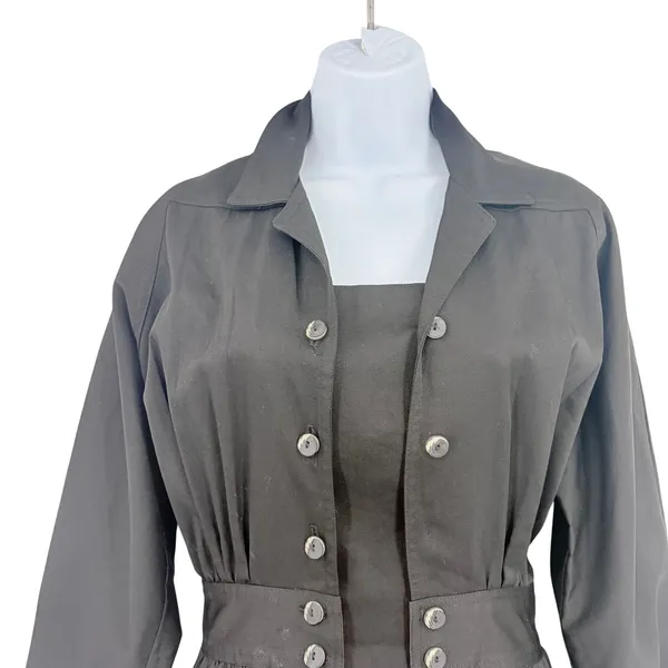 Vintage D.Frank Jacket Dress Sz 6 90s Quiet Luxury Corpcore Double Breasted USA - Image 10
