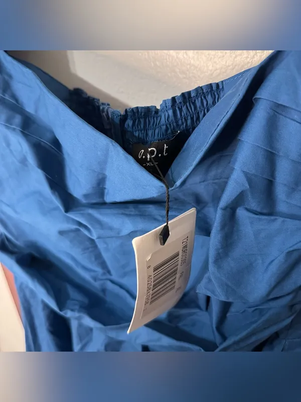 O.P.T. NEW River Blue Midi Dress Puff Sleeve OPT - Image 3