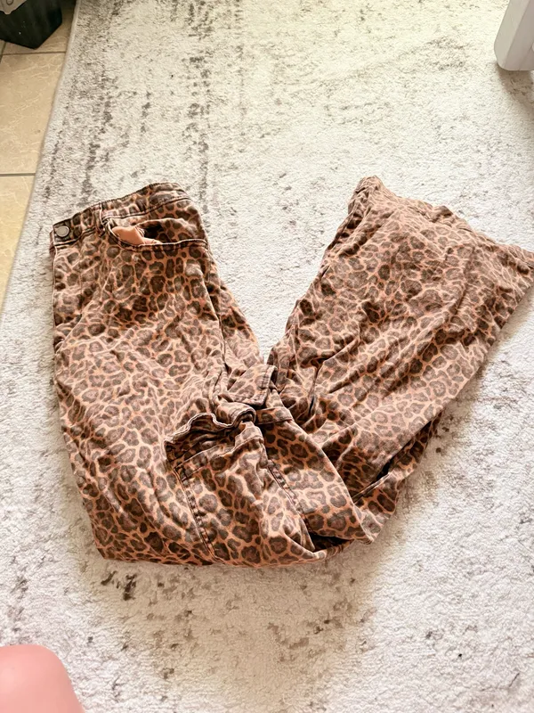 Cheetah print cargo pants Brown Size L - Image 2