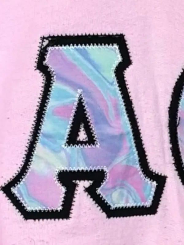 Good Golly Greek Alpha Omicron Pi Pink & Pastel Tie Dye Crewneck Sweatshirt - Image 3