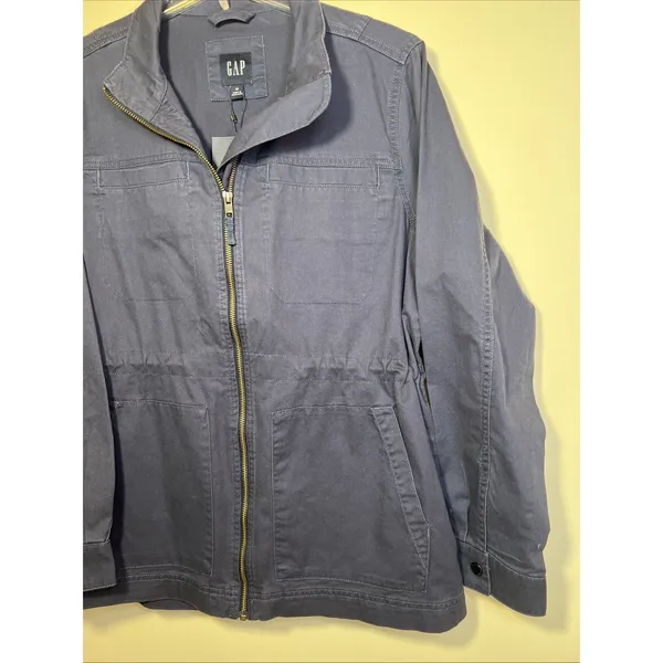GAP‎ Women's Field Jacket Medium Midnight Blue Full Zip Utility NWT $108 Flaw - Image 9