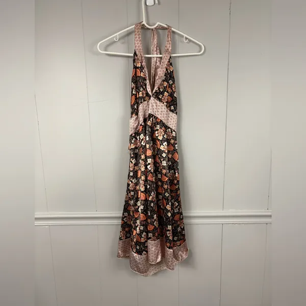 Wet Seal Vintage Y2K Halter Floral Top Dress Cottage Boho Forest Fairy Medium - Image 2