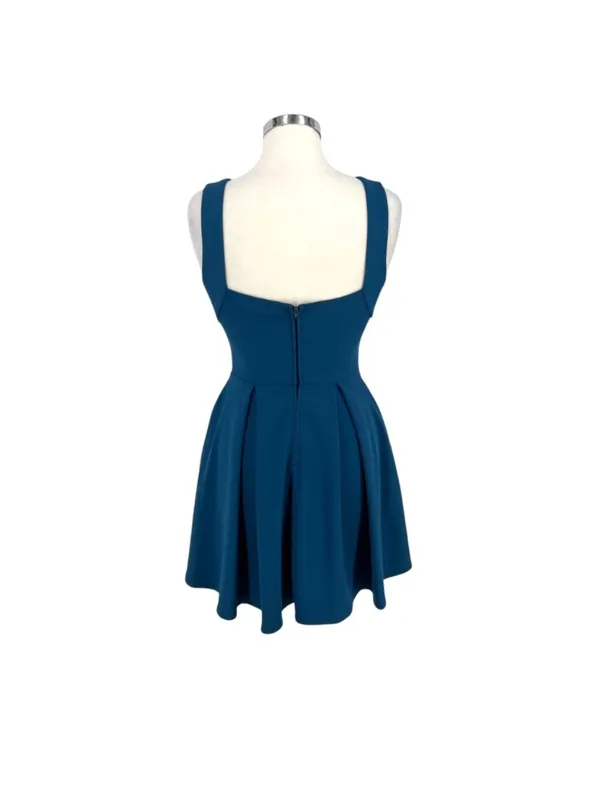 B. Darlin Teal Fit and Flare Preppy Sleeveless Mini Dress Peacock Blue Size 6 - Image 8