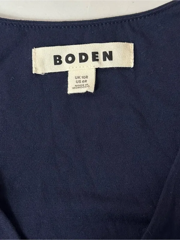Boden Women’s Classic Jersey Knit Faux Wrap V-Neck Maxi Dress Navy Blue Size 6R - Image 8