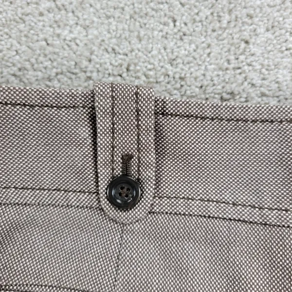 Ann Taylor Womens Dress Pants 12 Brown Textured Wide Leg Career Ankle Trouser - Image 9
