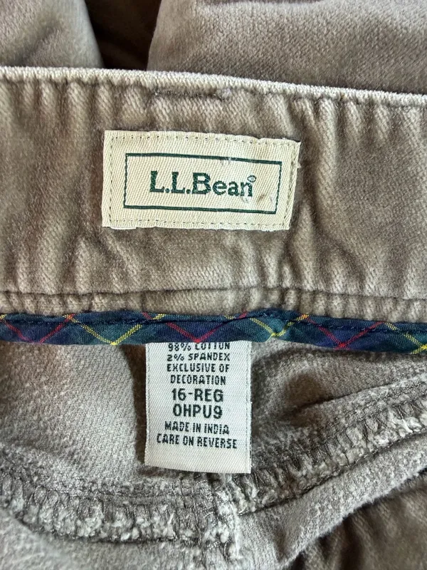 L.L. Bean Velour Pants Womens in Size 16 Light Brown Straight Leg Cabincore - Image 12