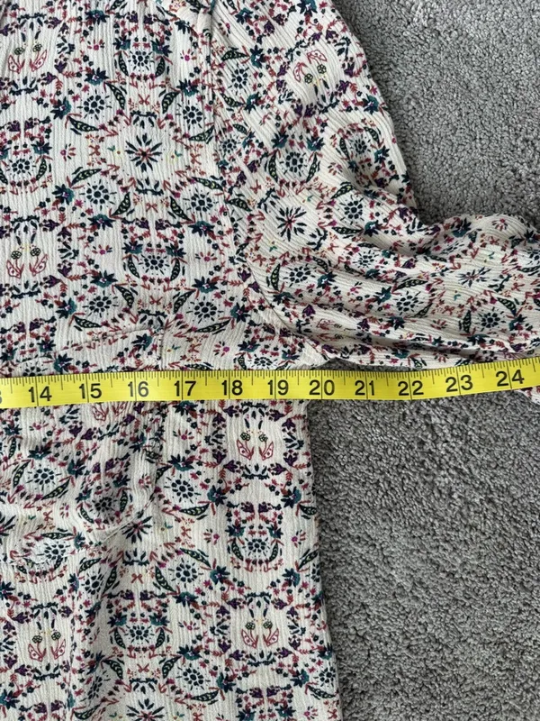 NATURAL LIFE Button Flowy Floral Blouse Small Bohemian Indy Trendy Top Shirt - Image 4