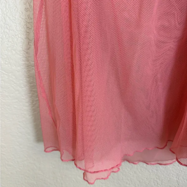 Vintage 90’s 2000’s Victoria’s Secret Chemise Sheer Pink with Lace Halter M L - Image 6