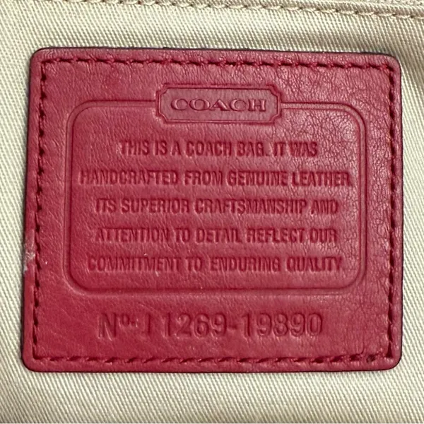 COACH 19890 Dark Red Leather Legacy Medium Candace Carryall Tote Shoulder Bag - Image 14