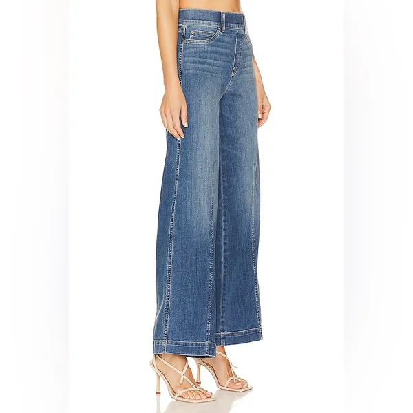 SPANX Seamed Front Wide Leg Jean in Vintage Indigo Blue Size L - Image 2