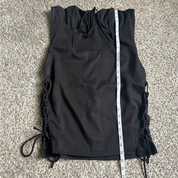 NWT Princess Polly Black Lace-Up Strapless Mini Dress Going Out Party Formal LBD - Image 7