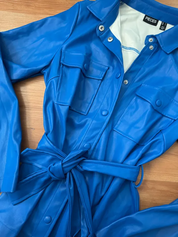 H&M Pieces Leather Belted Shacket - Image 8