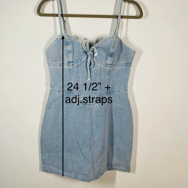 PrettyLittleThing denim mini dress with a sculpted corset-inspired fit - Image 11
