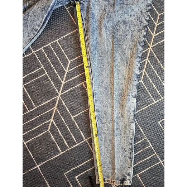 Vintage CHIC Acid Wash Pleated Jeans High Rise Tapered 80s Indie Streetwear USA - Image 4