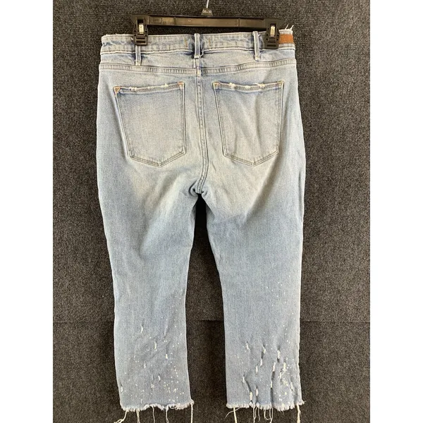 Abercrombie & Fitch Simone High Rise Ankle Flare Jeans Distressed Paint Splatter - Image 11
