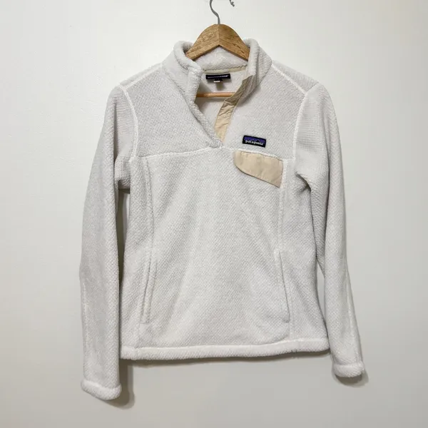 Patagonia Women's Re-Tool Snap-T® Fleece Pullover Size Small White Cream - Image 2