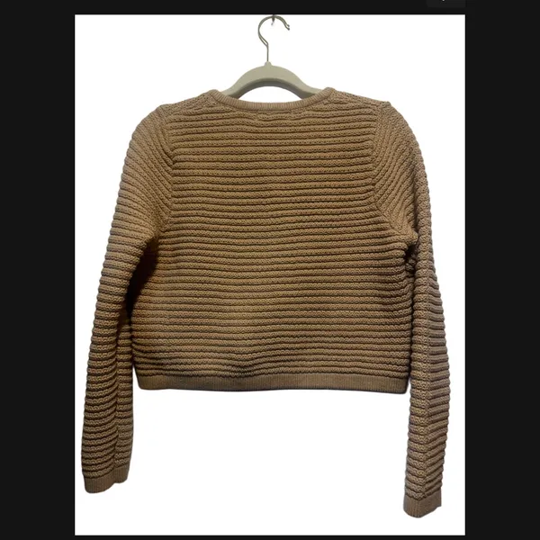 Gemma‎ + Jane tan cardigan knit size m with buttons cotton blend - Image 2