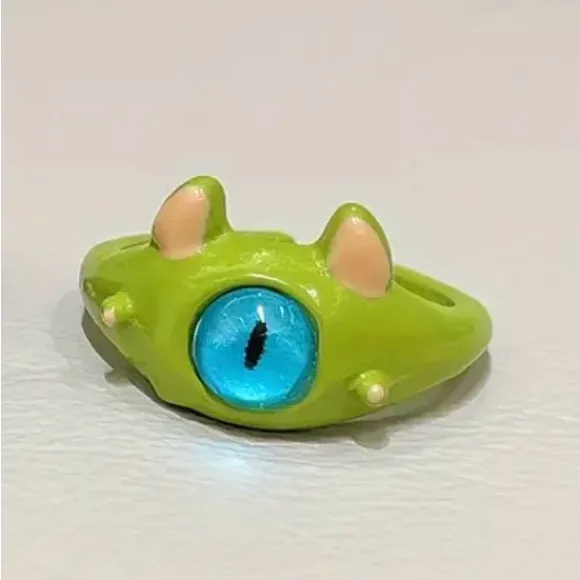 Cute Quirky Green Monster Design Cuff Ring Gothic Punk Style‎ - Image 5