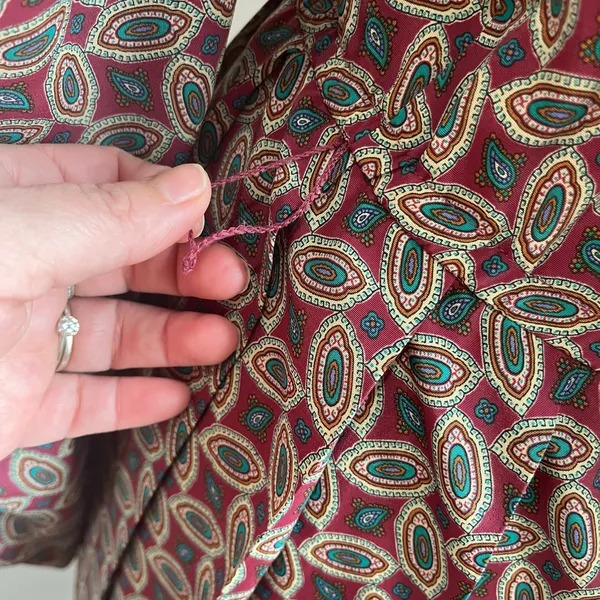 Vintage 1980s‎ Schrader Paisley Pleated Grandma Core Midi Length Dress Size 12 - Image 9