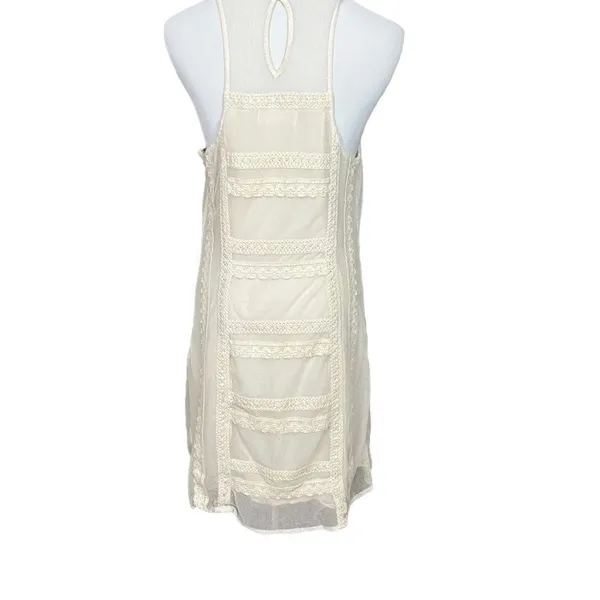 Abercrombie & Fitch Boho Cream Lace and Crochet Tank Dress L - Image 3