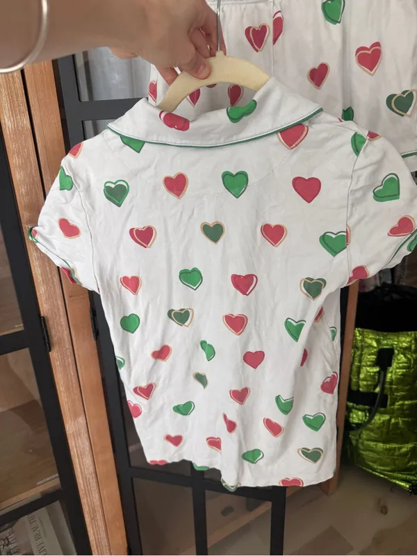 Roller Rabbit pajamas set big holiday hearts christmas shorts sleeve polo shirt - Image 5