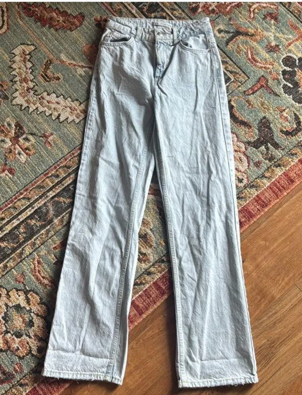 Zara High Waist Long Length Regular Leg Jeans - Image 5