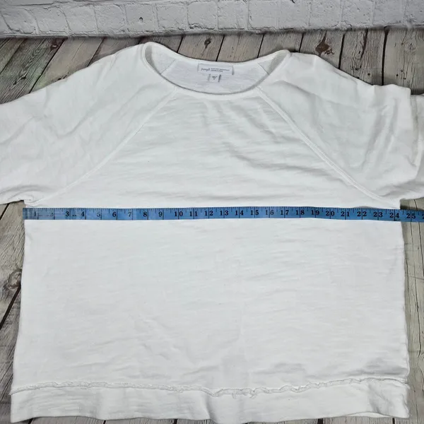 Pure Jill J. Jill White Organic‎ Cotton Raglan Sweatshirt Medium KTP239001 - Image 7